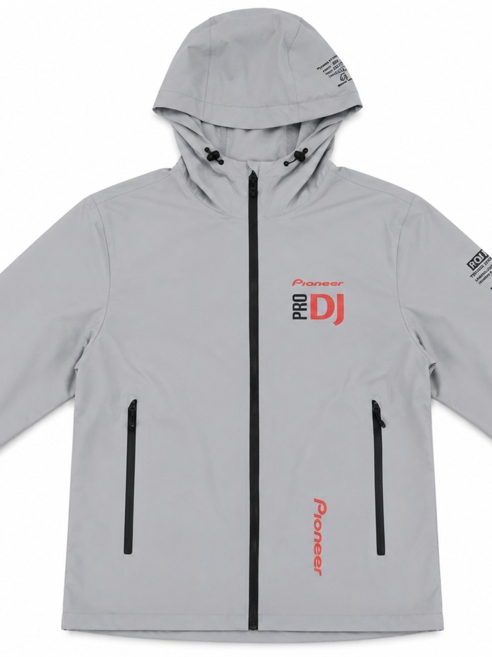 NWOT Pioneer Pro DJ Roadie Reflective Gray Hooded Full Zip Promotional Jacket